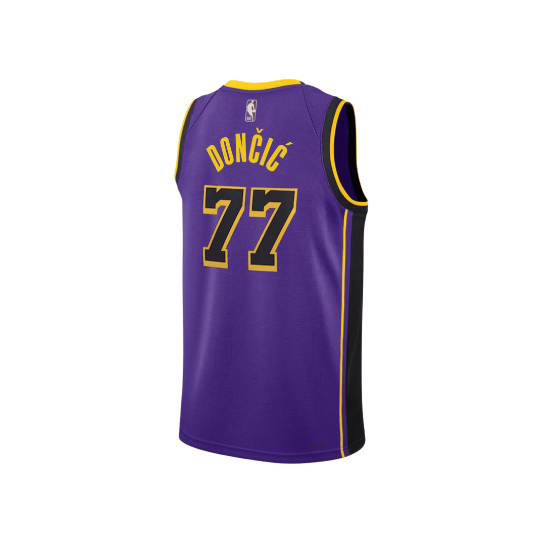 Regata NBA Los Angeles Lakers Statement Edition Swingman Jersey Luka Doncic 77 Roxa