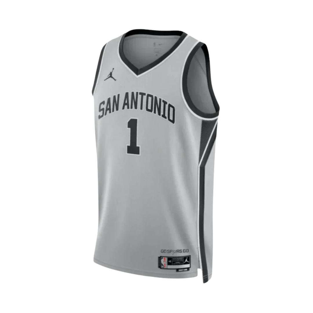 Regata NBA San Antonio Spurs 25/26 Statement Edition Swingman Jersey Victor Wembanyama 1 Cinza