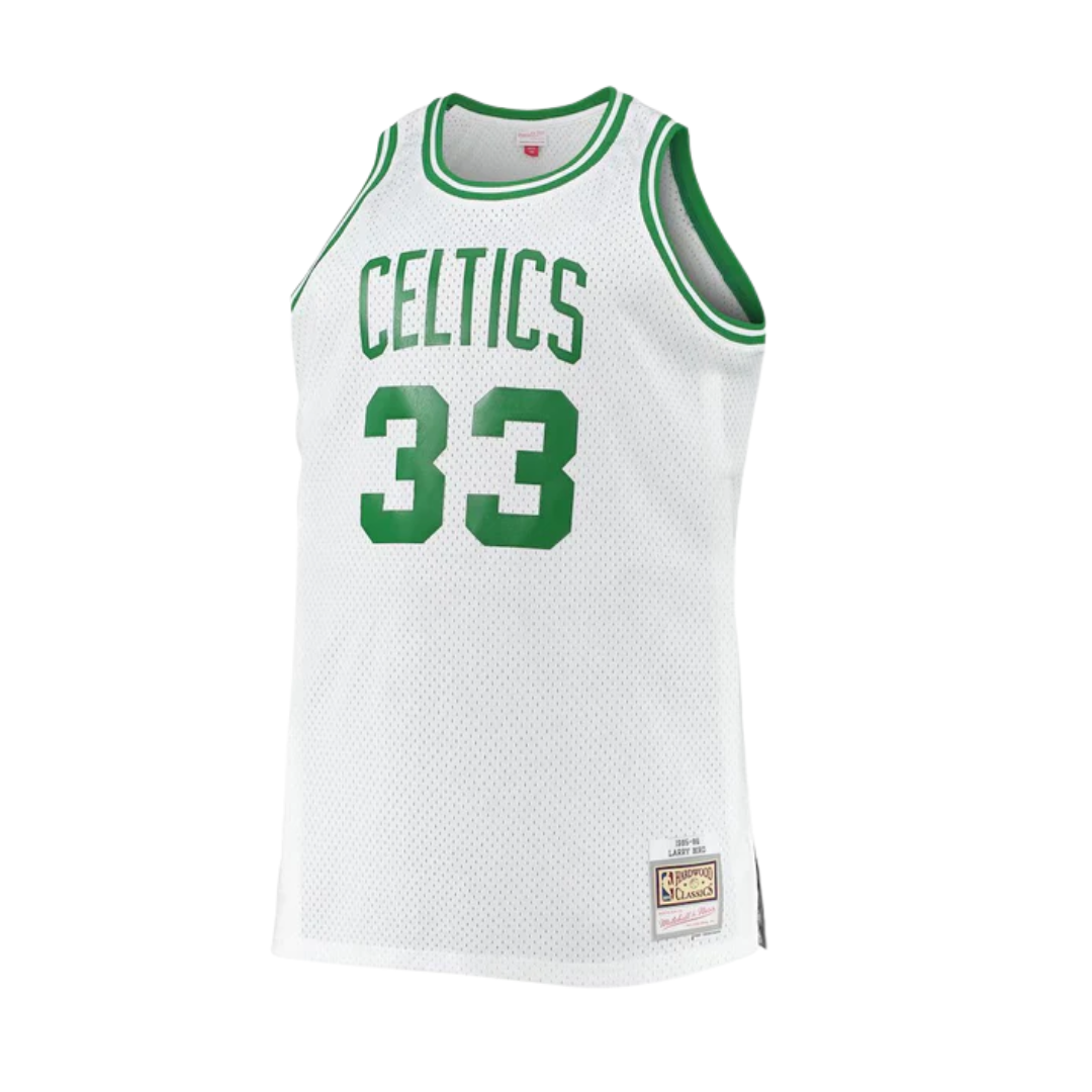 Regata NBA Boston Celtics 1985/86 Mitchell & Ness Hardwood Classics Swingman Larry Bird 33 Branca