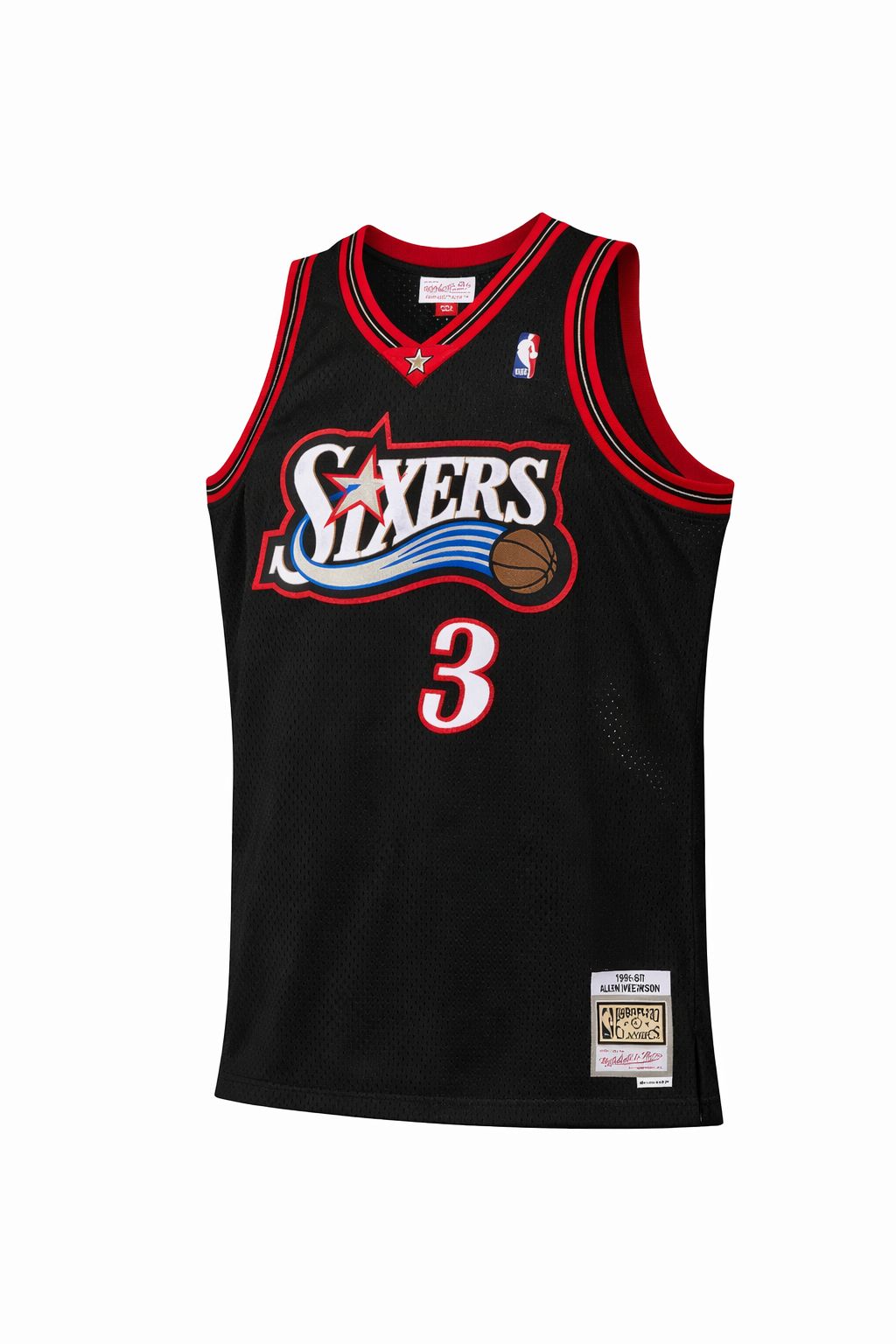 Regata NBA Philadelphia 76ers 1997/98 Mitchell & Ness Hardwood Classics Swingman Allen Irverson 3 Preta