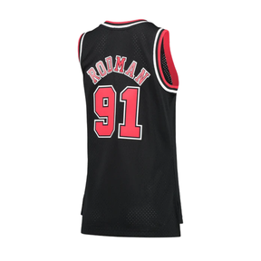 Regata NBA Chicago Bulls 97/98 Mitchell & Ness Hardwood Classics Swingman Preta Dennis Rodman 91