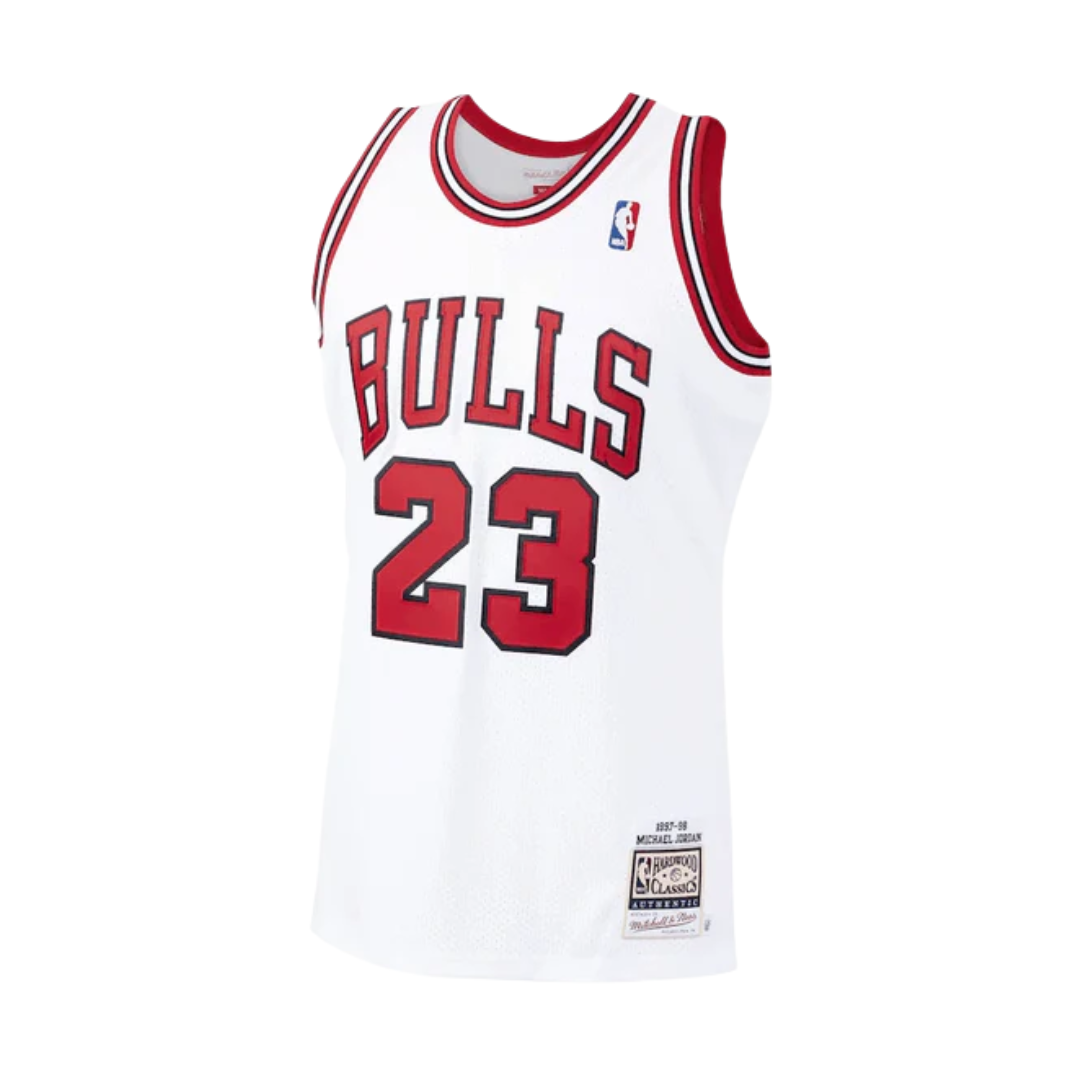 Regata NBA Chicago Bulls Retrô 97/98 Hardwood Classics Michael Jordan 23 Branca
