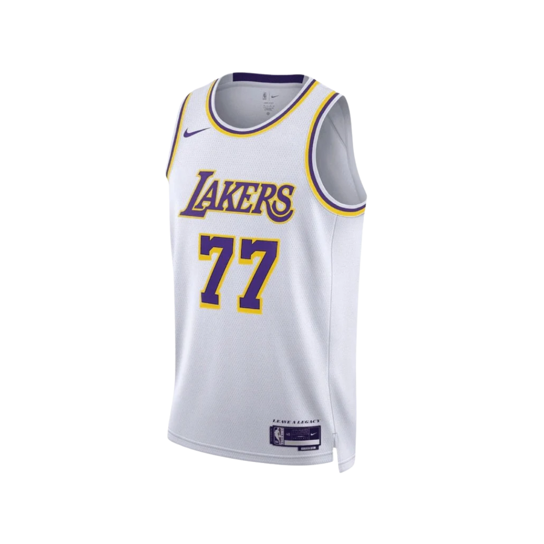 Regata NBA Los Angeles Lakers Association Edition Swingman Jersey Luka Doncic 77 Branca