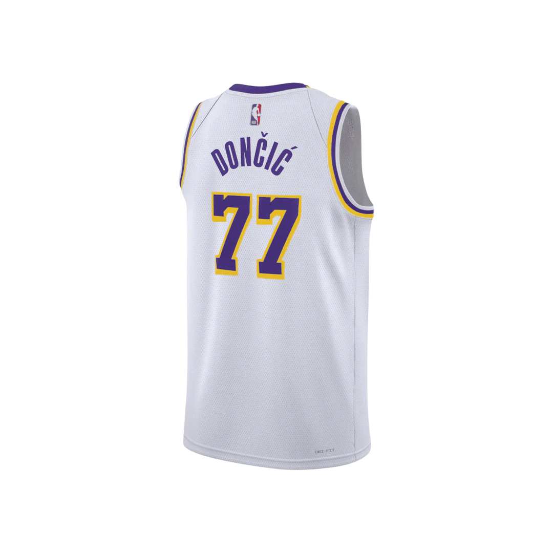 Regata NBA Los Angeles Lakers Association Edition Swingman Jersey Luka Doncic 77 Branca