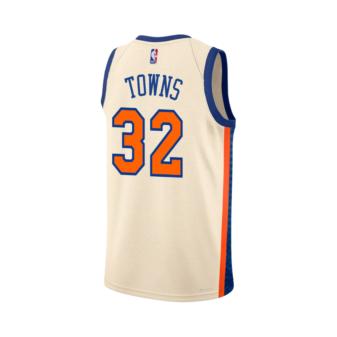 Regata Nike Cream 25-26 City Edition Swingman Jersey New York Knicks Karl-Anthony Towns