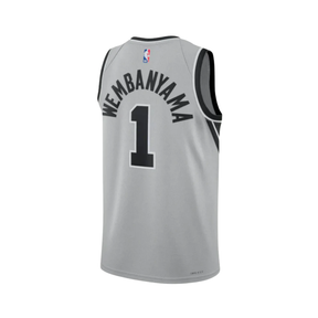 Regata NBA San Antonio Spurs 25/26 Statement Edition Swingman Jersey Victor Wembanyama 1 Cinza
