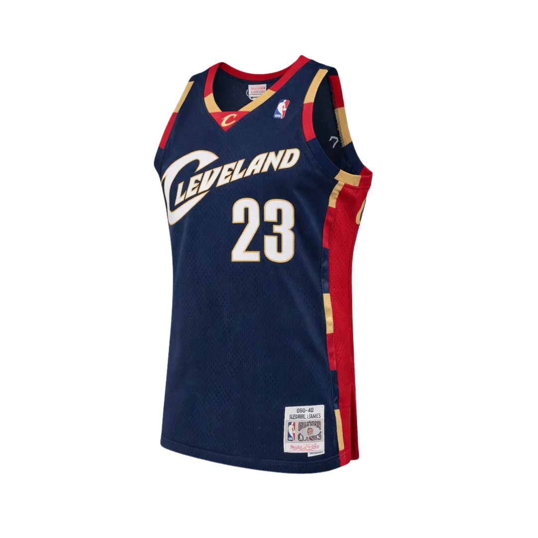 Regata NBA Cleveland Cavaliers 2008/09 Mitchell & Ness Hardwood Classics Swingman Azul Marinho LeBron James