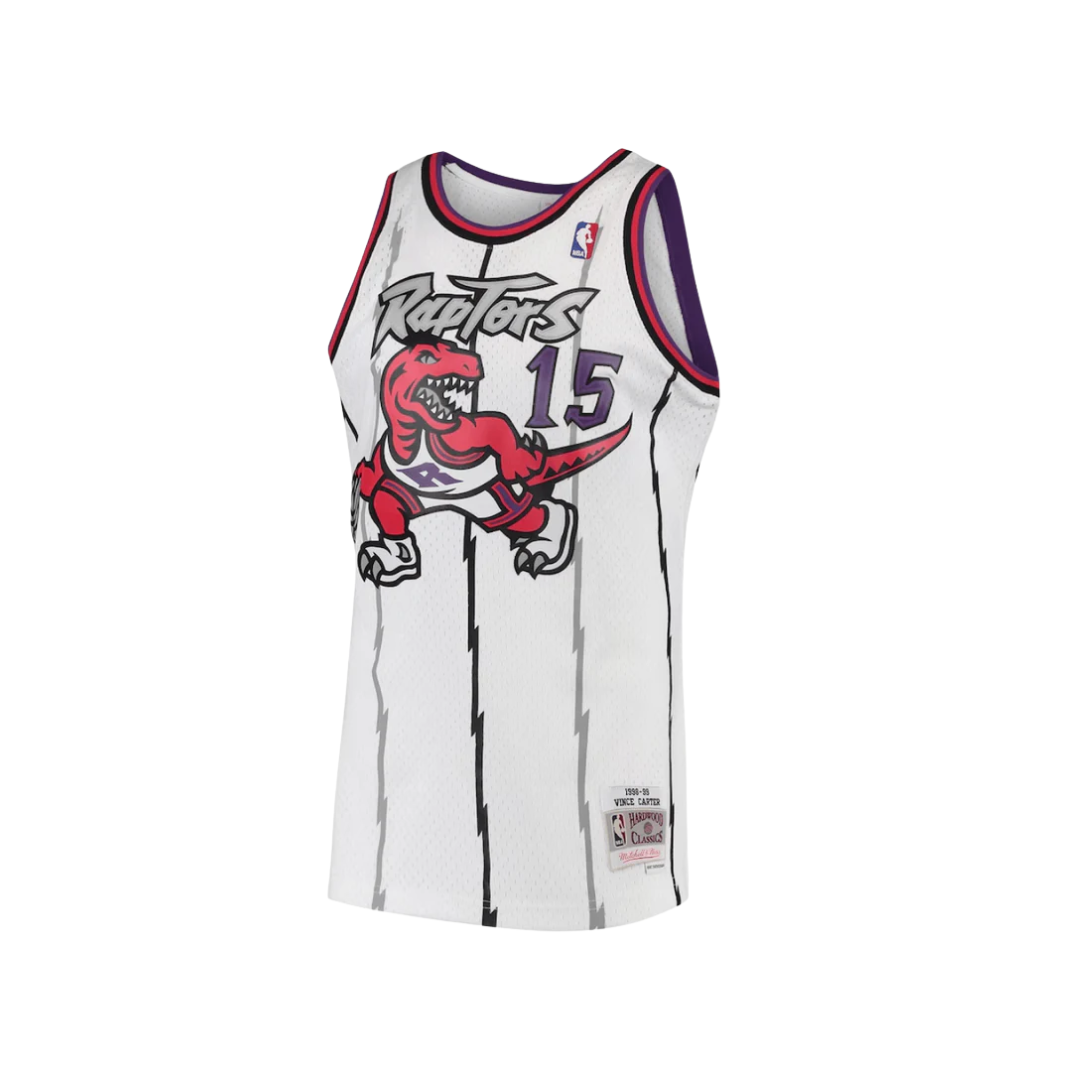 Regata NBA Toronto Raptors 1998/99 Mitchell & Ness Hardwood Classics Swingman Branca Vince Carter 15