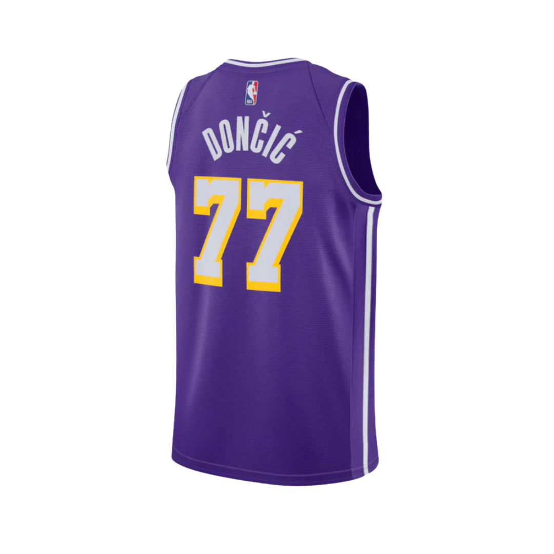 Regata NBA Los Angeles Lakers 25/26 Statement Edition Swingman Jersey Luka Doncic 77 Roxa