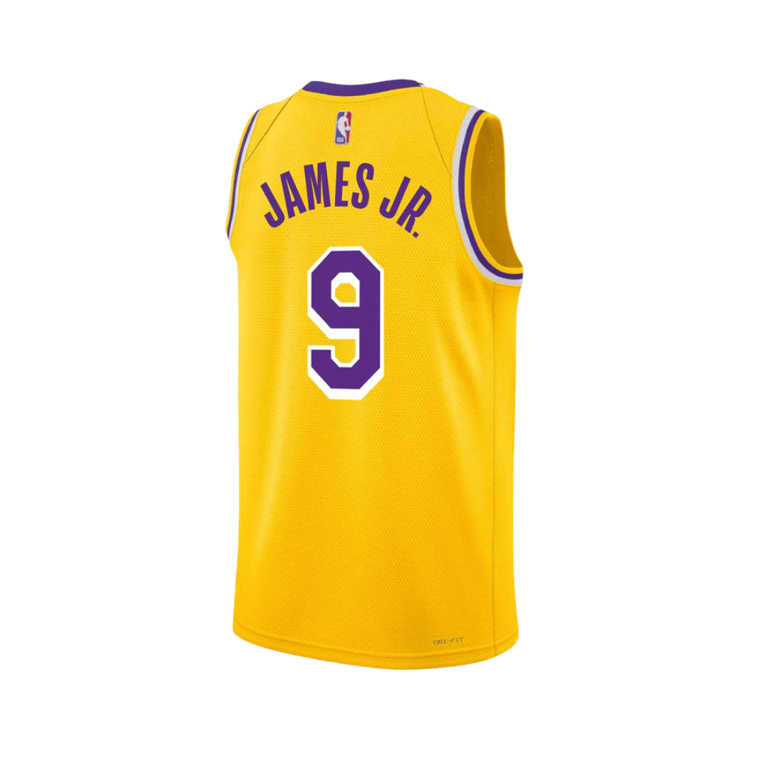 Regata NBA Los Angeles Lakers Icon Edition Swingman Jersey Brownie James Jr. 9 Amarela