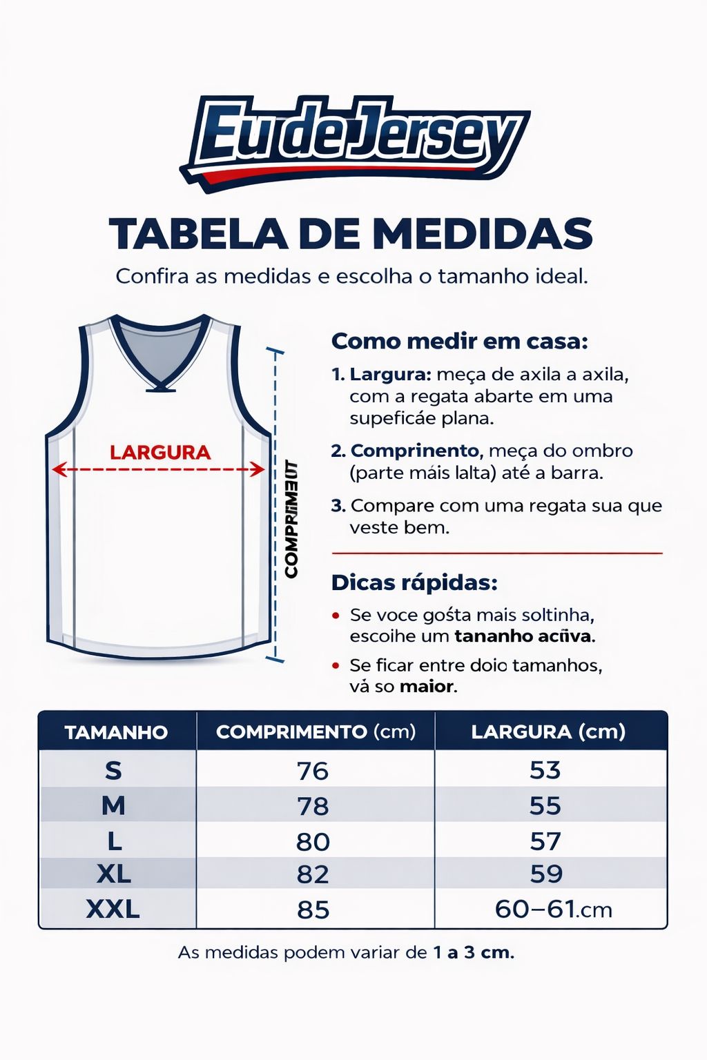 Tabela de medidas