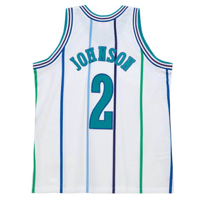 Regata NBA Charlotte Hornets 1992/93 Mitchell & Ness Hardwood Classics Swingman Larry Johnson 2 Branca