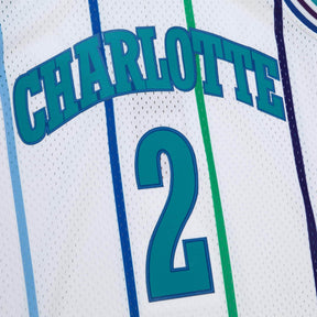 Regata NBA Charlotte Hornets 1992/93 Mitchell & Ness Hardwood Classics Swingman Larry Johnson 2 Branca
