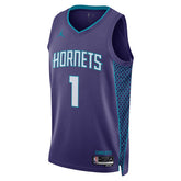 Regata NBA Charlotte Hornets Jordan Statement Edition Swingman Jersey LaMelo Ball 1 Roxa