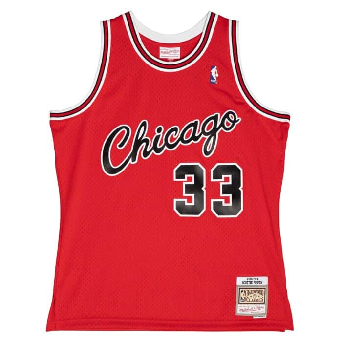 Regata NBA Chicago Bulls 2003/04 Mitchell & Ness Hardwood Classics Swingman Vermelha Scottie Pippen 33