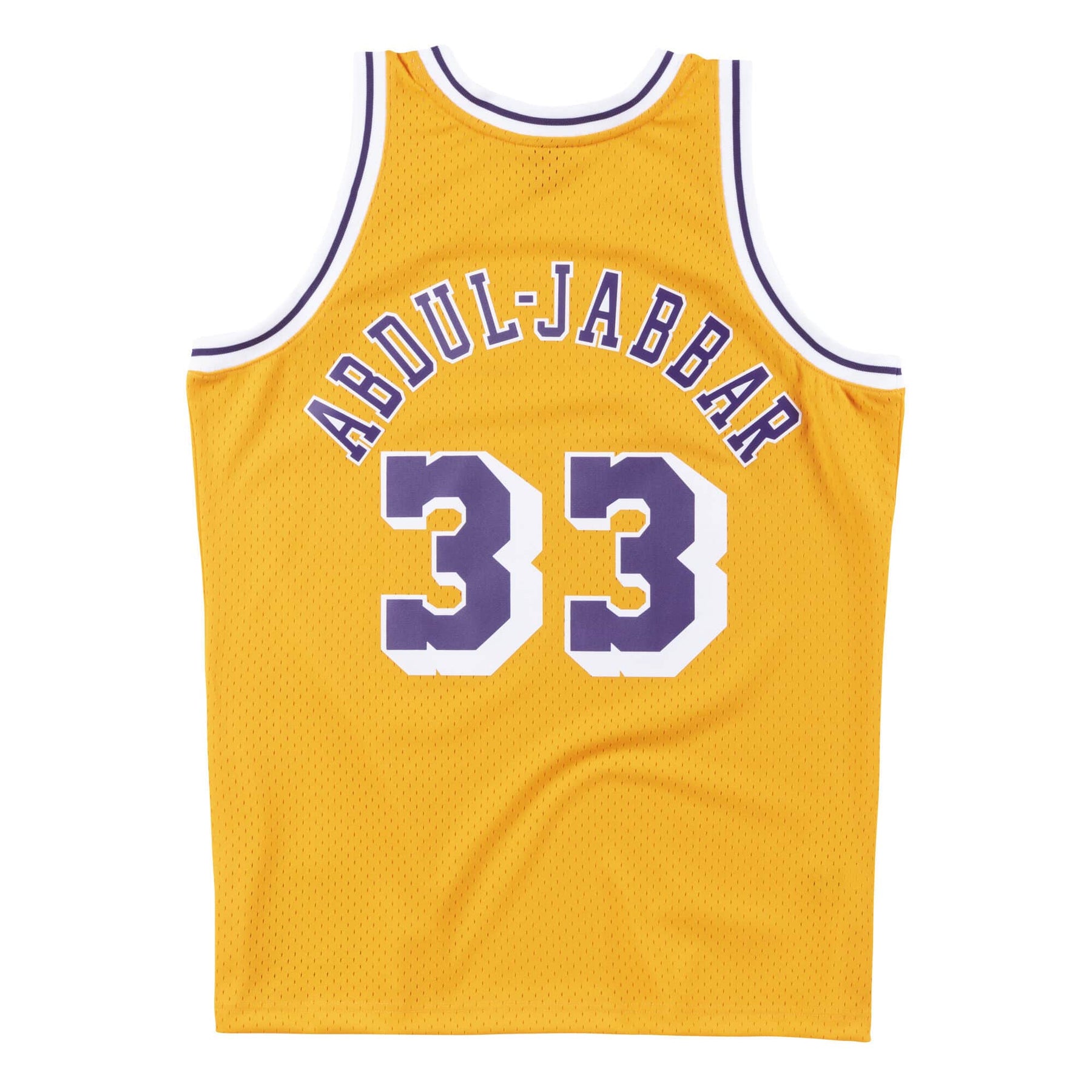 Regata NBA Los Angeles Lakers 1984/85 Mitchell & Ness Hardwood Classics Swingman Amarela Kareem Abdul-Jabbar 33