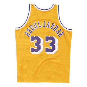 Regata NBA Los Angeles Lakers 1984/85 Mitchell & Ness Hardwood Classics Swingman Amarela Kareem Abdul-Jabbar 33