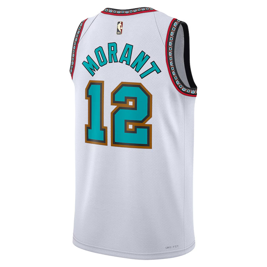 Regata NBA Memphis Grizzlies Classic Edition 24/25 Swingman Jersey Branca Ja Morant 12