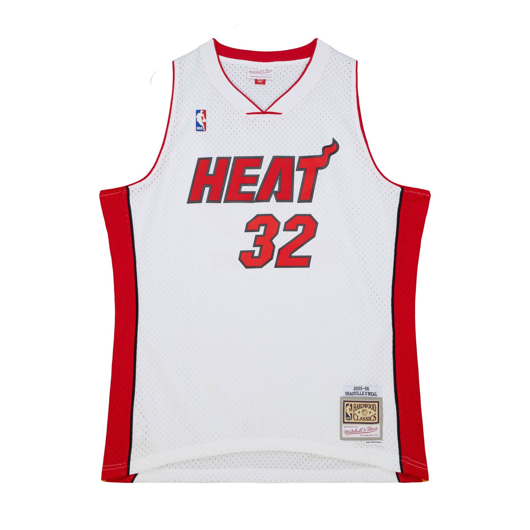 Regata NBA Miami Heat 2005/06 Mitchell & Ness Hardwood Classics Swingman Shaquille O'Neal 32 Branca