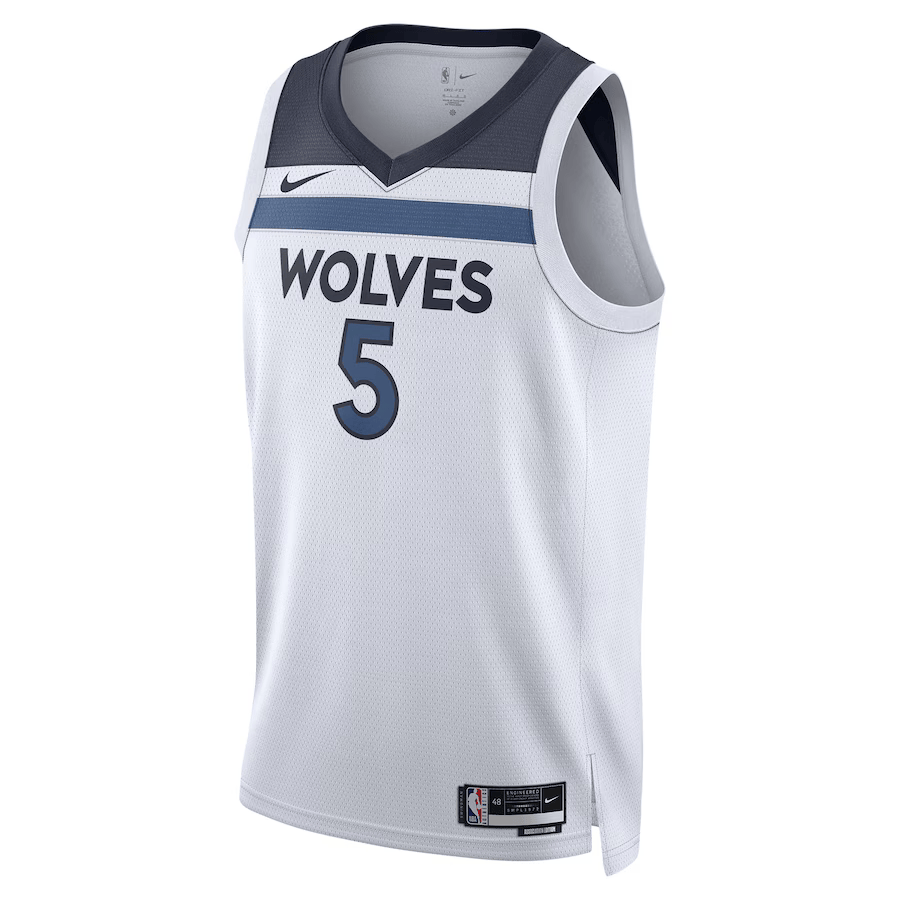 Regata NBA Minnesota Timberwolves Association Edition Swingman Jersey Anthony Edwards 5 Branca