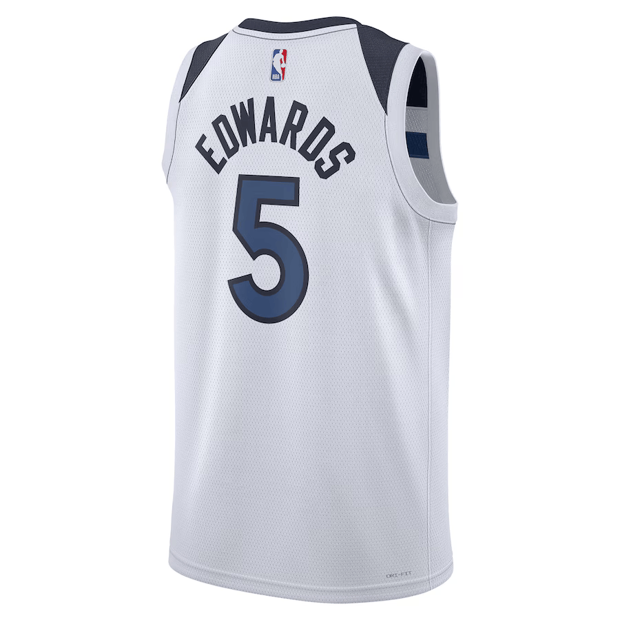 Regata NBA Minnesota Timberwolves Association Edition Swingman Jersey Anthony Edwards 5 Branca
