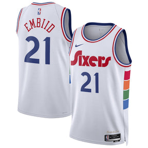 Regata NBA Philadelphia 76ers City Edition 24/25 Swingman Jersey Branca Joel Embiid 21