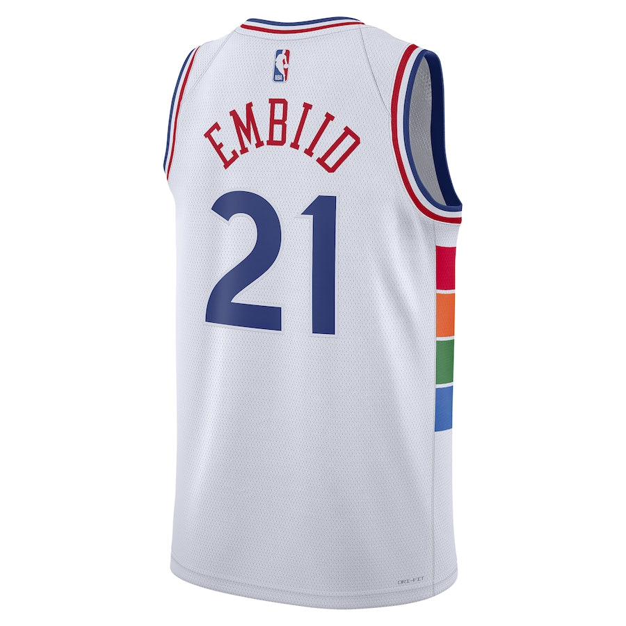 Regata NBA Philadelphia 76ers City Edition 24/25 Swingman Jersey Branca Joel Embiid 21