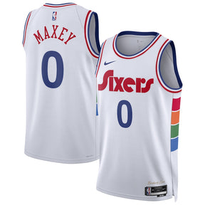 Regata NBA Philadelphia 76ers City Edition 24/25 Swingman Jersey Branca Tyrese Maxey 0