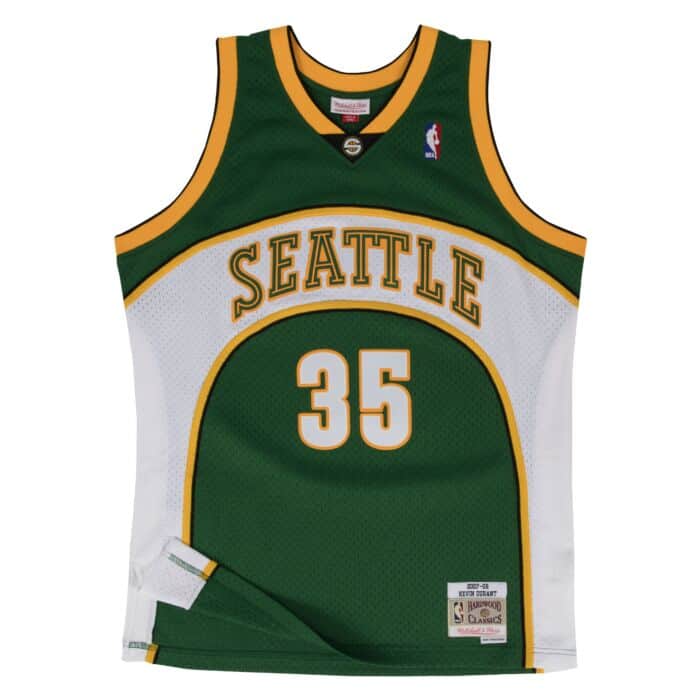 Regata NBA Seattle SuperSonics 2007/08 Mitchell & Ness Hardwood Classics Swingman Verde Kevin Durant 35