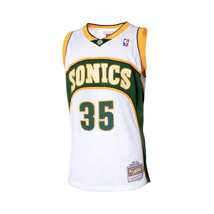 Regata NBA Seattle SuperSonics 2007/08 Home Mitchell & Ness Hardwood Classics Swingman Branca Kevin Durant 35