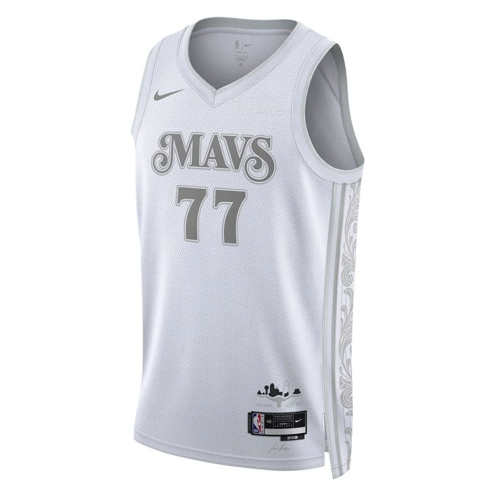 Regata NBA Dallas Mavericks City Edition 24/25 Swingman Jersey Luka Doncic 77 Branca