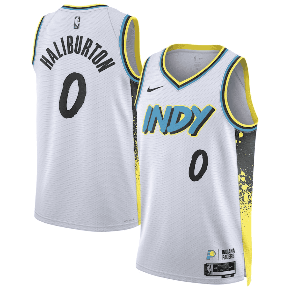 Regata NBA Indiana Pacers City Edition Swingman Jersey 24/25 Branca Tyrese Haliburton 0