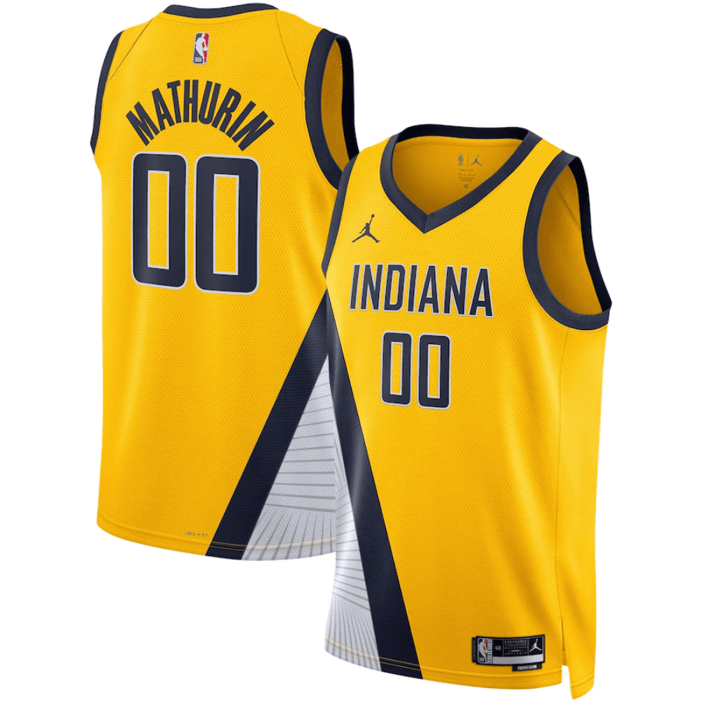 Regata NBA Indiana Pacers Jordan Statement Edition Swingman Jersey Amarela Bennedict Mathurin